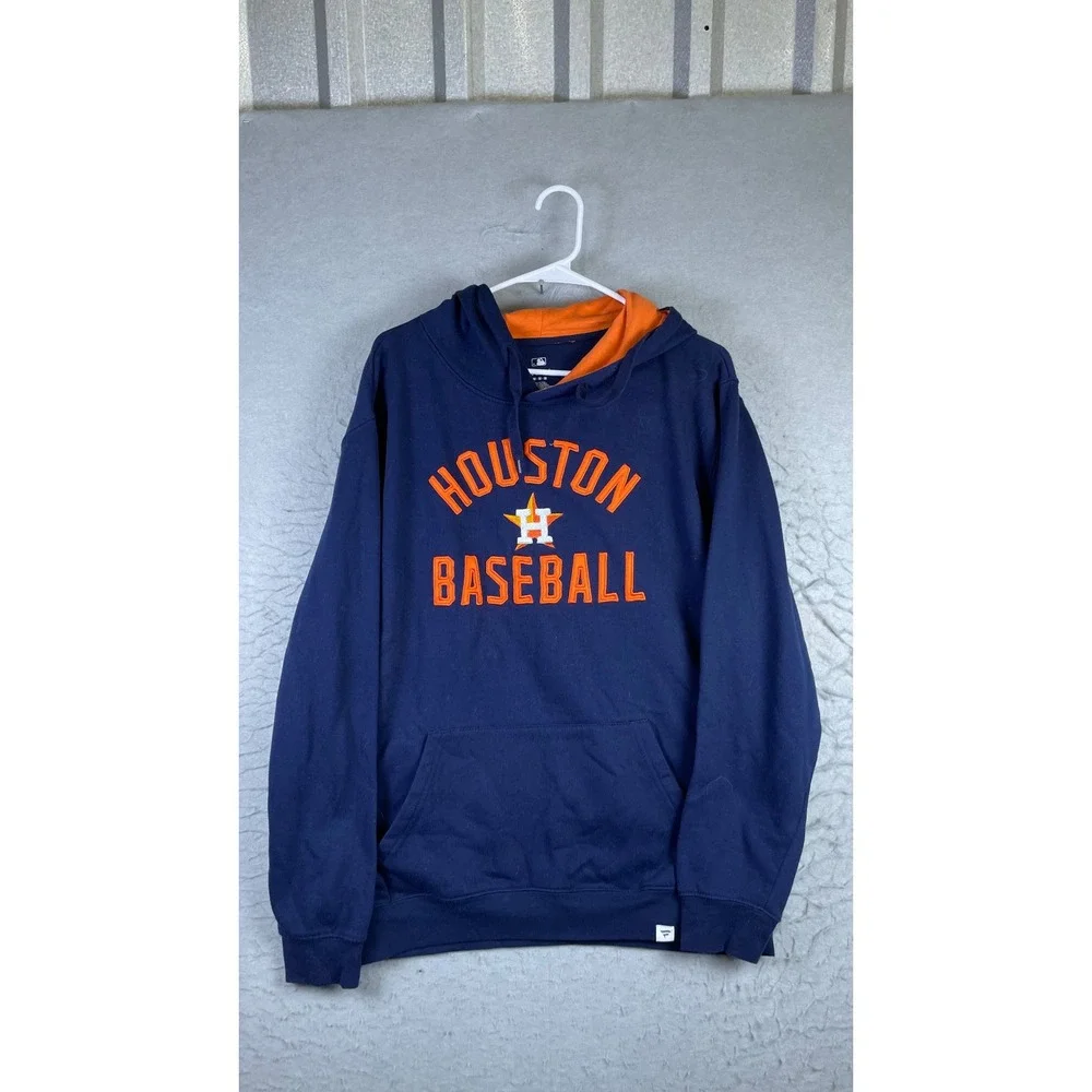 Fanatics Houston Astros Hoodie Mens Medium Blue Excellent MLB Baseball Pullover